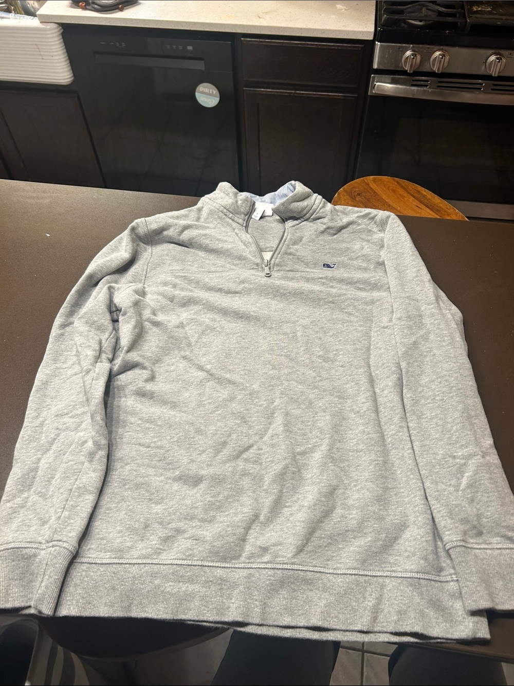 Vineyard Vines Men's Light Gray Half-Zip Sweater